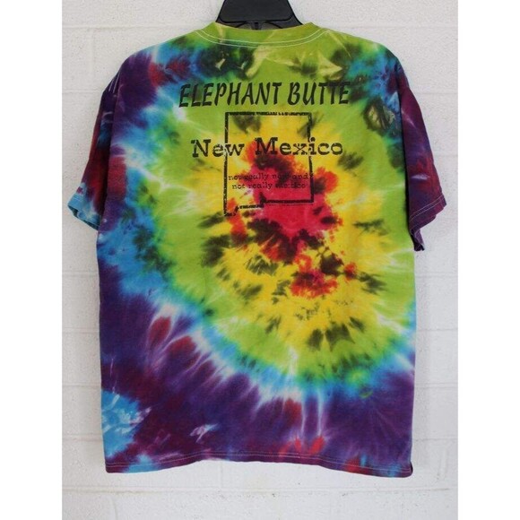 Elephant Butte Lake New Mexico L Colorful Tie-Dye Short Sleeve Dukatt T-Shirt - Picture 2 of 3